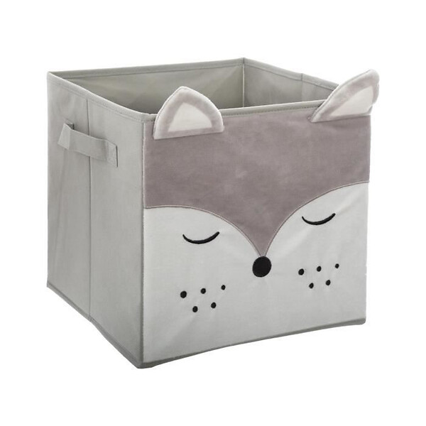 ATMOSPHERA - Bac de rangement en velours motif Renard - large