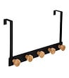 5 FIVE SIMPLY SMART - Patère de porte en Métal Noir 5 Têtes en Bambou L 33 cm - vignette