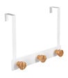 5 FIVE SIMPLY SMART - Patère de porte en Métal Blanc 3 Têtes en Bambou L 25 cm - vignette