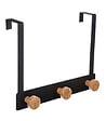 5 FIVE SIMPLY SMART - Patère de porte en Métal Noir 3 Têtes en Bambou L 25 cm - vignette