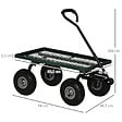 OUTSUNNY - Chariot de transport jardin remorque à main charrette à bras 4 roues 94L x 48,5l x 100H cm charge max. 150 Kg métal vert - vignette