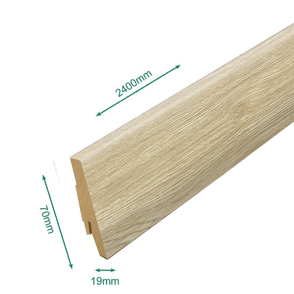FORESTEA - Pack 5 Plinthes décoratives K269 eggshell oak 2400 x 70 x 19 mm.PEFC 70% - large