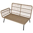 OUTSUNNY - Salon de jardin d'angle 4 pers. style colonial table basse coussins grand confort inclus résine tressée beige - vignette