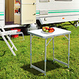 OUTSUNNY - Table pliante table de camping table de jardin hauteur réglable aluminium MDF blanc - vignette