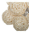 ATMOSPHERA - Guirlande décorative à piles 10 LED Boules en Rotin D 6 x L 162 cm - vignette