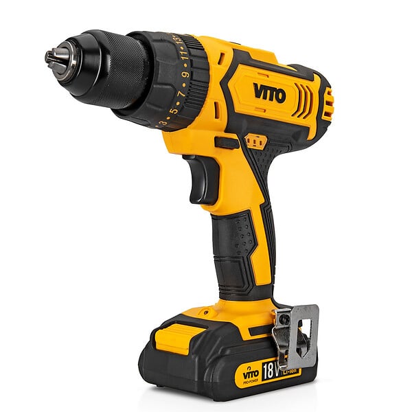 VITO - Perceuse visseuse sans fil 18V VITO + 2 Batteries Lithium 2.0 Ah +18 accessoires + Sac à dos + Mallette VITO - large