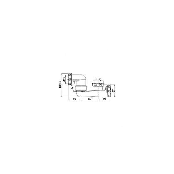 VALENTIN - Siphon baignoire blanc H124 - bouchon de dégorgement - large