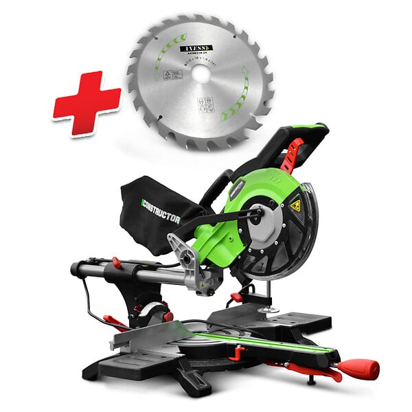 CONSTRUCTOR - Scie onglets radiale 1800w-210mmavec laser et double inclinaison - large