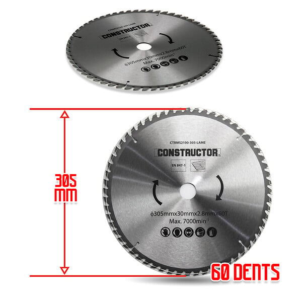 CONSTRUCTOR - Lame pour CTRMS2100-305DBLA - large
