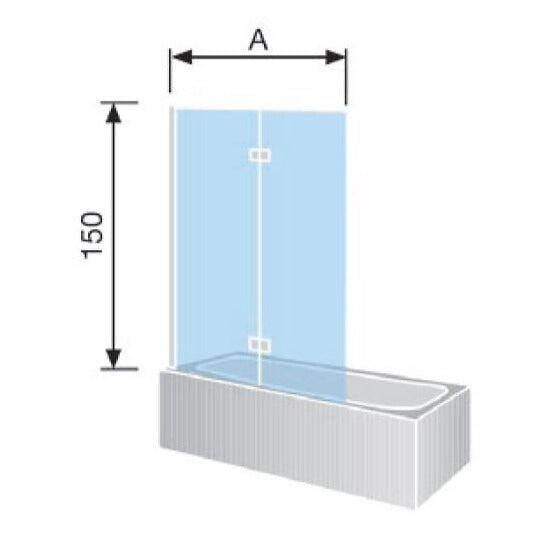 KASSANDRA - Pare-baignoire pliable S300 90 x 150 cm - large