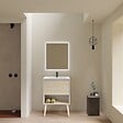 Amizuva - Meuble salle de bain simple vasque NARA largeur 60 - 80 cm chêne clair et blanc  Miroir non inclus - vignette