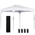 OUTSUNNY - Tonnelle barnum automatique pop-up dim. 2,53L x 2,53l x 2,68H m hauteur réglable nombreux accessoires inclus acier oxford blanc - vignette