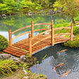 OUTSUNNY - Pont de jardin - pont de bassin - passerelle en bois avec balustrade - dim. 185L x 72l x 58H cm - bois de sapin pré-huilé - vignette