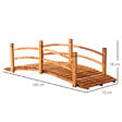 OUTSUNNY - Pont de jardin - pont de bassin - passerelle en bois avec balustrade - dim. 185L x 72l x 58H cm - bois de sapin pré-huilé - vignette