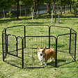 PAWHUT - Luxe parc enclos modulable pour chien 8 panneaux porte verrouillable acier époxy noir - vignette