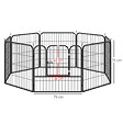 PAWHUT - Luxe parc enclos modulable pour chien 8 panneaux porte verrouillable acier époxy noir - vignette