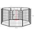 PAWHUT - Luxe parc enclos modulable pour chien 8 panneaux porte verrouillable acier époxy noir - vignette