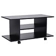 HOMCOM - Meuble tv bas table basse a roulettes en panneaux de particules noir - vignette