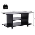 HOMCOM - Meuble tv bas table basse a roulettes en panneaux de particules noir - vignette