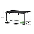 PAWHUT - Terrarium en verre - vivarium reptiles & batraciens - habitat tortue - couvercle grillagé coulissant verrouillable - distributeur eau, thermomètre inclus - métal noir verre - vignette