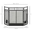 HOMCOM - Pare-feu large pour cheminée ou poêle - pare-étincelles serviteur de cheminée 2 en 1 avec accessoires - 3 volets pliables et porte - acier métal noir - vignette