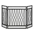 HOMCOM - Grille de protection pour cheminée - pare-feu large pour cheminée ou poêle - pare-étincelles - barrière de sécurité - 3 volets pliables - métal noir - vignette