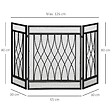 HOMCOM - Grille de protection pour cheminée - pare-feu large pour cheminée ou poêle - pare-étincelles - barrière de sécurité - 3 volets pliables - métal noir - vignette