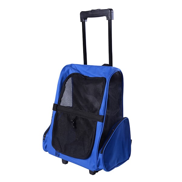 PAWHUT - 2 en 1 trolley chariot sac à dos sac de transport à roulettes pour chien chat - large