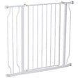 PAWHUT - Barrière de sécurité animaux - longueur réglable dim. 75-95 cm - porte double verrouillage, ouverture double sens -sans perçage - acier ABS blanc - vignette
