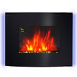 HOMCOM - Cheminée électrique murale éclairages latéraux LED design avant-gardiste affichage LED avec télécommande et minuterie 900/1800 W luminosité réglable noir - vignette