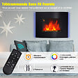 HOMCOM - Cheminée électrique murale éclairages latéraux LED design avant-gardiste affichage LED avec télécommande et minuterie 900/1800 W luminosité réglable noir - vignette