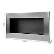 HOMCOM - Cheminée bioéthanol murale design Bauhaus double brûleur 3 L 110L x 14l x 54H cm couverture 25-30 m² acier inox. brossé - vignette