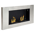 HOMCOM - Cheminée bioéthanol murale design Bauhaus 2 brûleurs 3 L couverture 25-30 m² acier inox brossé - vignette