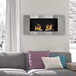 HOMCOM - Cheminée bioéthanol murale design Bauhaus 2 brûleurs 3 L couverture 25-30 m² acier inox brossé - vignette