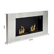 HOMCOM - Cheminée bioéthanol murale design Bauhaus 2 brûleurs 3 L couverture 25-30 m² acier inox brossé - vignette