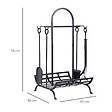OUTSUNNY - Serviteur de cheminée - porte bûches - range bûches multi accessoires dim. 45L x 40l x 78H cm métal noir - vignette