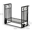 HOMCOM - Serviteur de cheminée - porte bûches - range bûches multi accessoires étagère 75L x 30l x 60H cm acier noir - vignette
