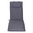 OUTSUNNY - Outsunny Matelas bain de soleil - coussin de transat - matelas de chaise longue - dim. 198L x 53l x 5H cm - coussin zippé déhoussable - tétière, cordons d'attache - polyester gris - vignette