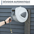 HOMCOM - Enrouleur de tuyau à air comprimé - tuyau : 10 m + 0,9 m - Ø intérieur 3/8" (9,5 mm), 1/4" (6,35 mm) BSPT - dévidoir automatique pour tuyau d'air rétractable gris - vignette