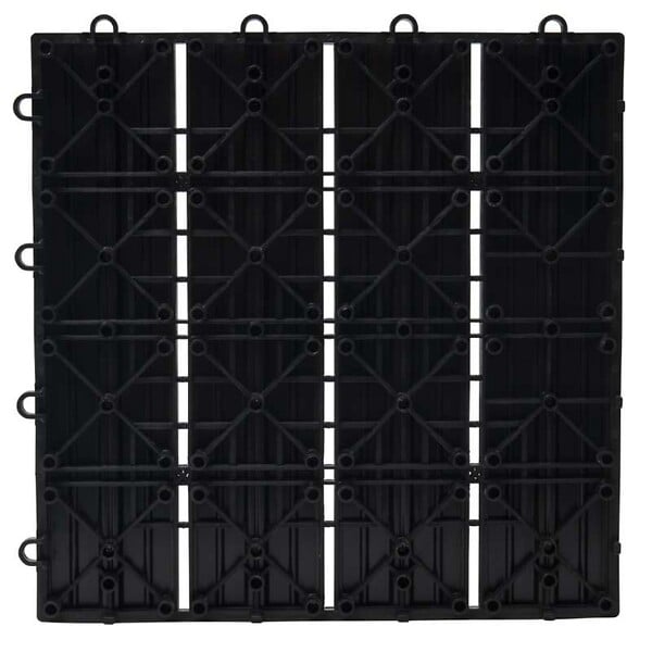 PROGARDEN - Dalle de sol 30x30cm lot de 6 Gris foncé - large