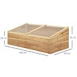 OUTSUNNY - Mini serre de jardin serre pour semis dim. 100L x 50l x 36H cm toit 2 pans ouvrables séparement panneaux de polycarbonate bois sapin pré-huilé - vignette