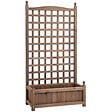 OUTSUNNY - Jardinière avec treillis - bac à fleurs - jardinière sur pied - dim. 64L x 28l x 120H cm inserts d'irrigation inclus bois sapin traité - vignette