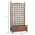 OUTSUNNY - Jardinière avec treillis - bac à fleurs - jardinière sur pied - dim. 64L x 28l x 120H cm inserts d'irrigation inclus bois sapin traité - vignette