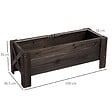 OUTSUNNY - Jardinière sur pieds bac à fleurs dim. 100L x 36l x 36H cm inserts d'irrigation inclus bois massif sapin traité - vignette