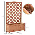 OUTSUNNY - Jardinière avec treillis - bac à fleurs - jardinière sur pied - dim. 70L x 28l x 117H cm - fond à lattes - bois sapin pré-huilé - vignette