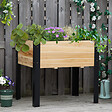 OUTSUNNY - Jardinière sur pieds - potager - feutre de drainage inclus - métal époxy noir bois sapin - vignette