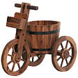 OUTSUNNY - Porte plante tricycle - étagère de pots de fleurs - jardinière dim. 52L x 31l x 45H cm - bois de sapin - vignette