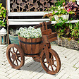 OUTSUNNY - Porte plante tricycle - étagère de pots de fleurs - jardinière dim. 52L x 31l x 45H cm - bois de sapin - vignette