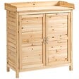 OUTSUNNY - Armoire de jardin sur pied avec plateau - double porte, étagère - bois de sapin pré-huilé - vignette