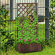 OUTSUNNY - Jardinière avec treillis - bac à  fleurs - jardinière sur pied - dim. 72,5L x 31,5l x 149,5H cm inserts d'irrigation inclus bois sapin traité carbonisation - vignette